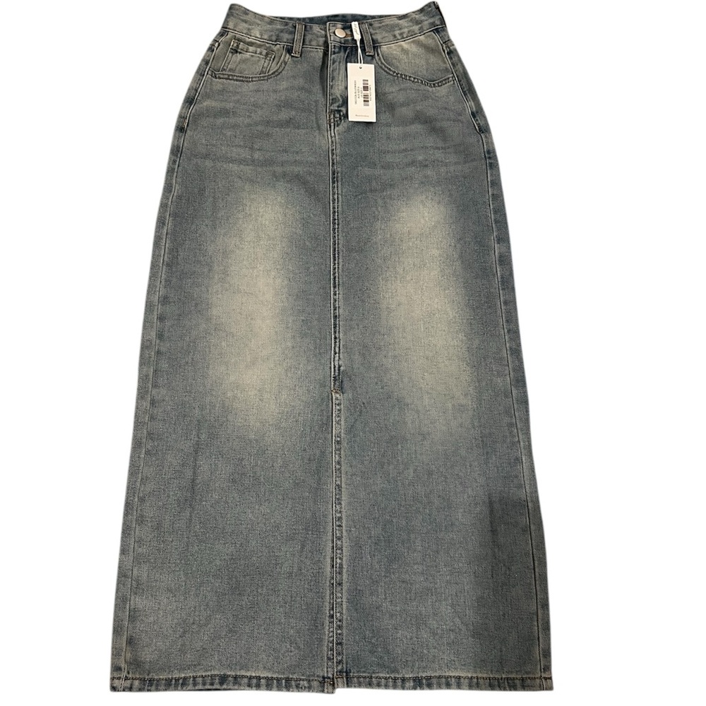 NWT Petal & Pup 5 Pocket Long Denim Skirt Blue Wash Size US 2